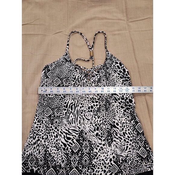$115 Playa Swim Collection One Piece Tribal Tropical Swimsuit 16 XL Black White - Picture 6 of 12